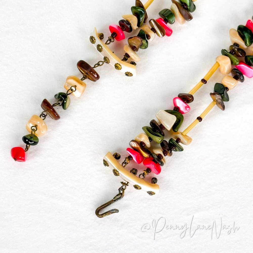 Vintage Double Strand Rocky Beaded Necklace - Picture 5 of 7